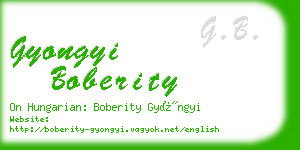 gyongyi boberity business card
